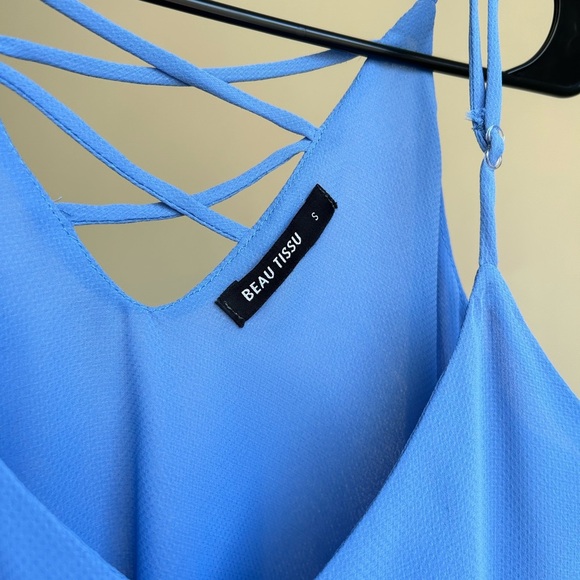 Beau Tissu Women's Small Baby Blue Tank Top - Picture 5 of 7